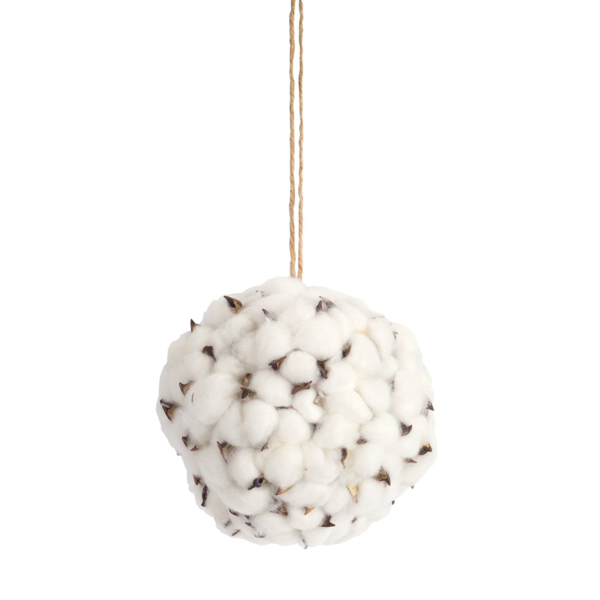6.5" Cotton Orb with Twine Hanger, 6ct.